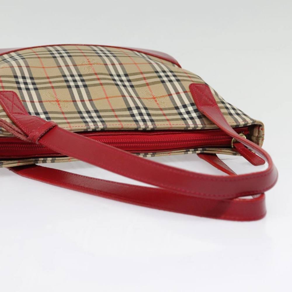 Burberrys Nova Check Tote Bag Canvas Leather Beige Gold Auth 88205 - Picture 7 of 16